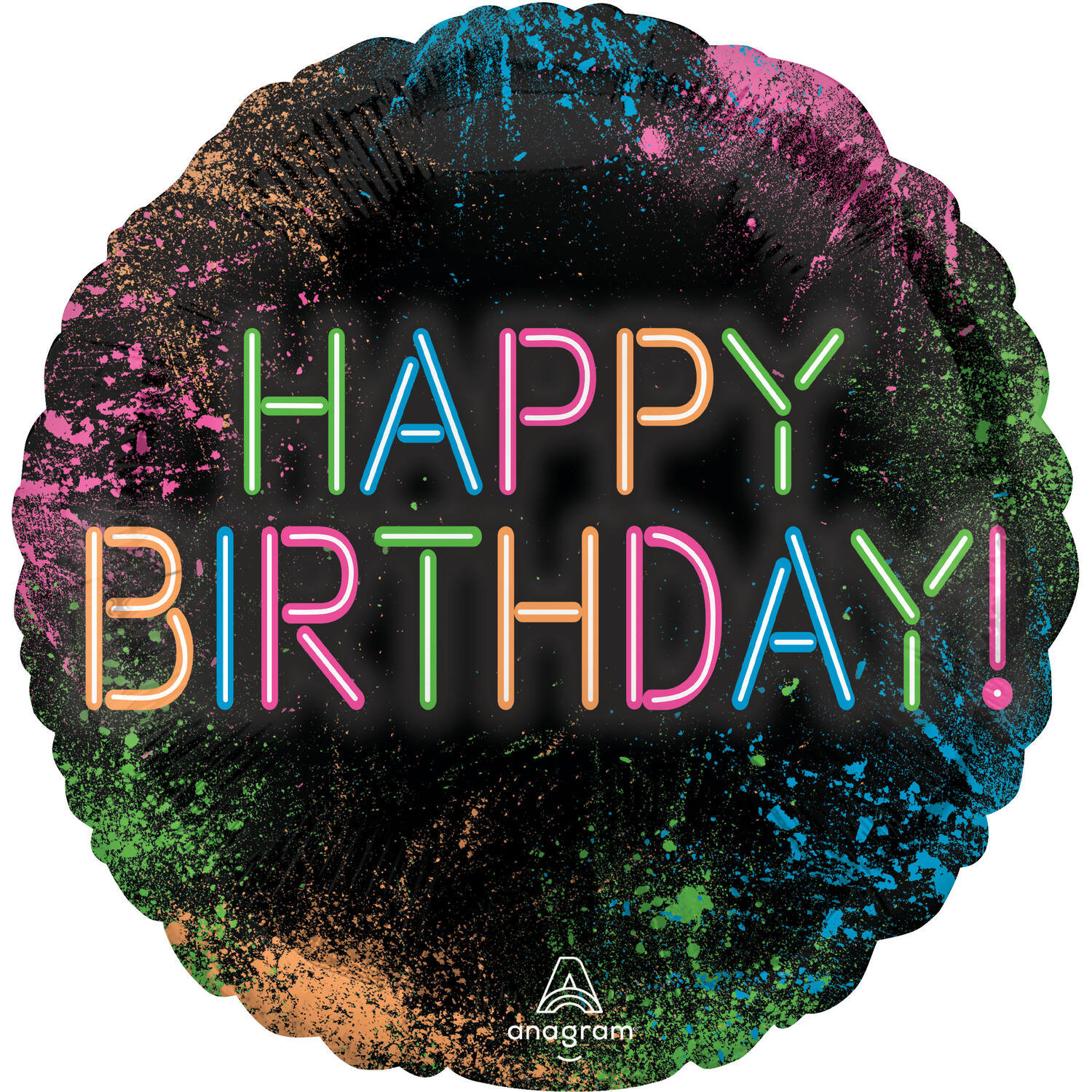 Foil Balloon - "HAPPY BIRTHDAY!" - Lets Glow Crazy - 45 cm